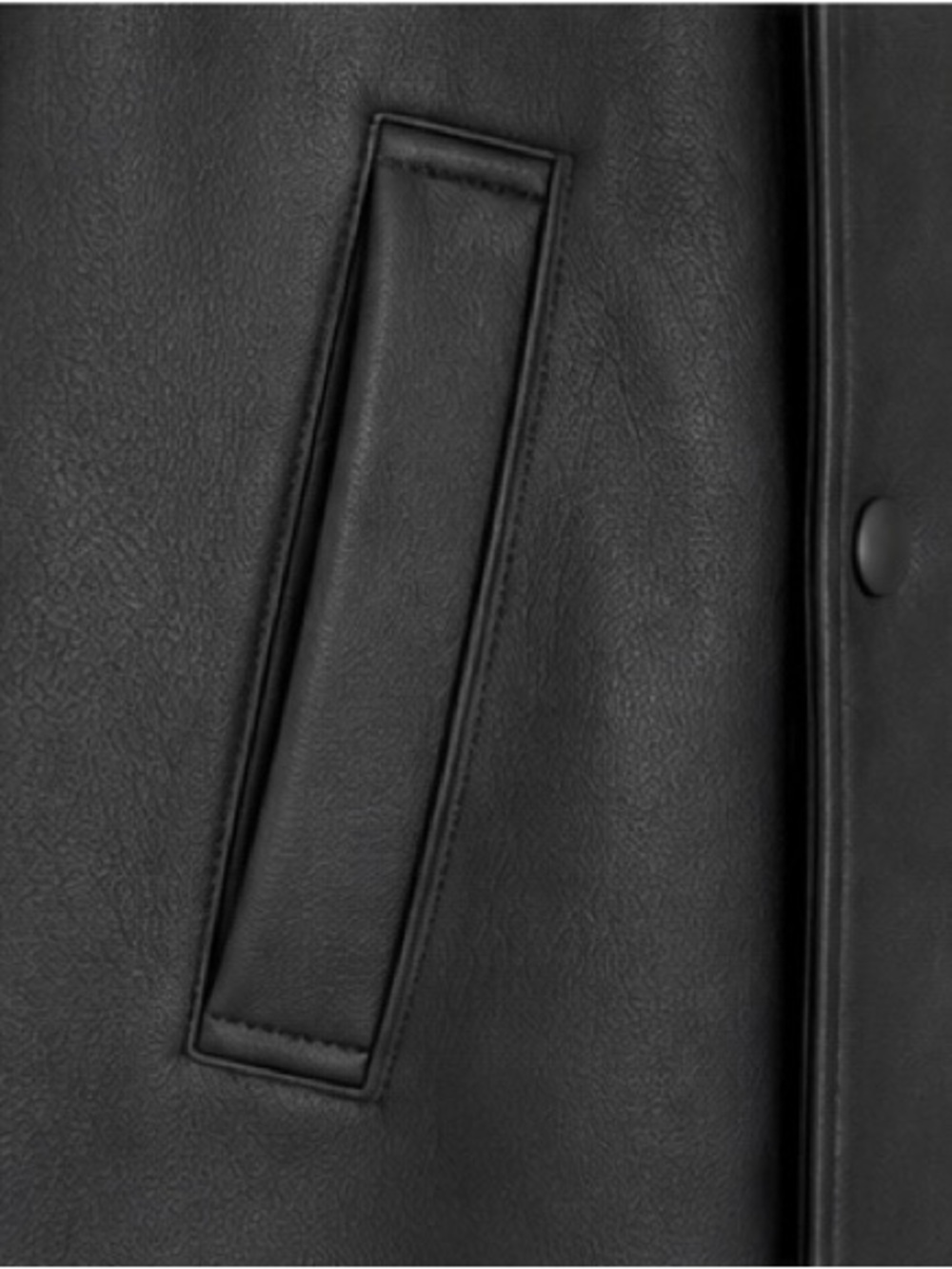 ASOS DESIGN Black Faux Leather Longline Coat Jacket Size M - Picture 6 of 9